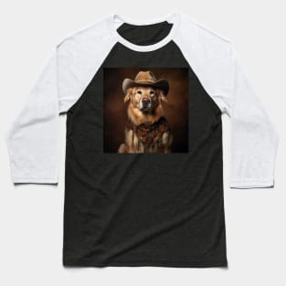 Cowboy Dog - Golden Retriever Baseball T-Shirt